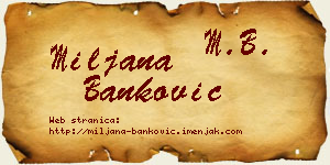 Miljana Banković vizit kartica